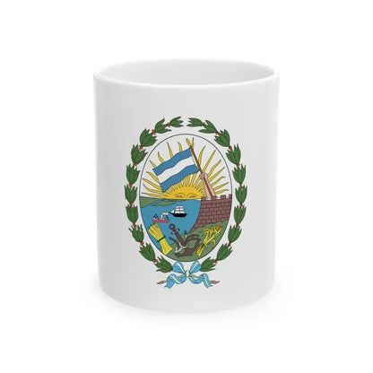 Bandera de la Ciudad de Rosario (Argentina) White Coffee Mug 11oz - Go Mug Yourself