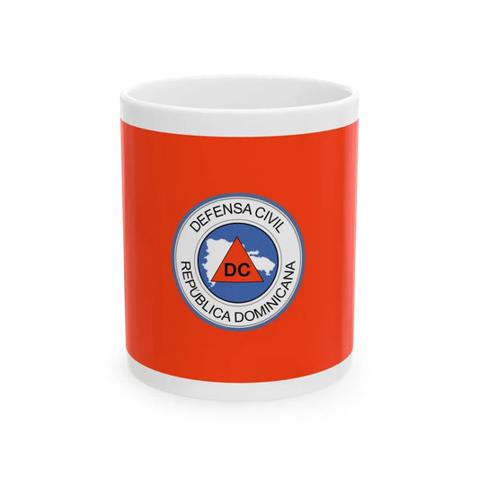 Bandera de la Defensa Civil Republica Dominicana (Dominica) White Coffee Mug 11oz - Go Mug Yourself