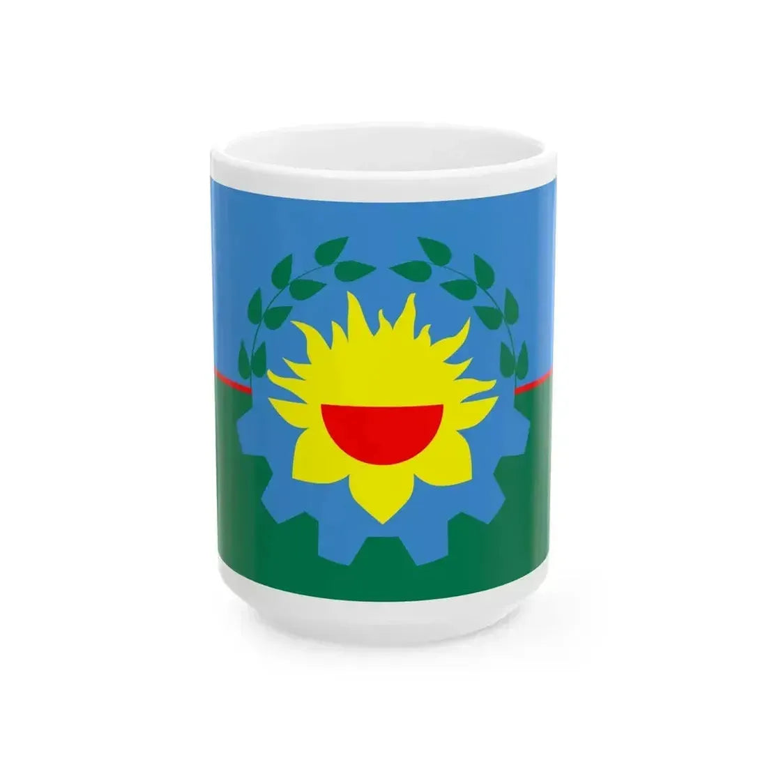 Bandera de la Provincia de Buenos Aires (Argentina) White Coffee Mug 15oz - Go Mug Yourself