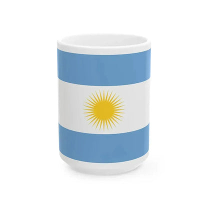 Bandera de la Provincia de San Juan reverso (Argentina) White Coffee Mug 15oz - Go Mug Yourself