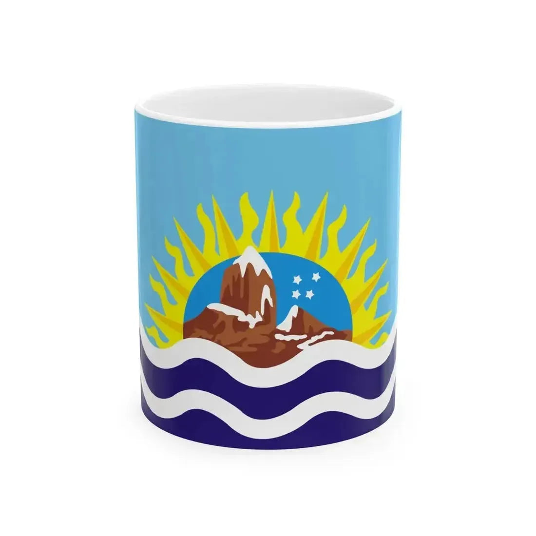 Bandera de la Provincia de Santa Cruz (Argentina) White Coffee Mug 11oz - Go Mug Yourself