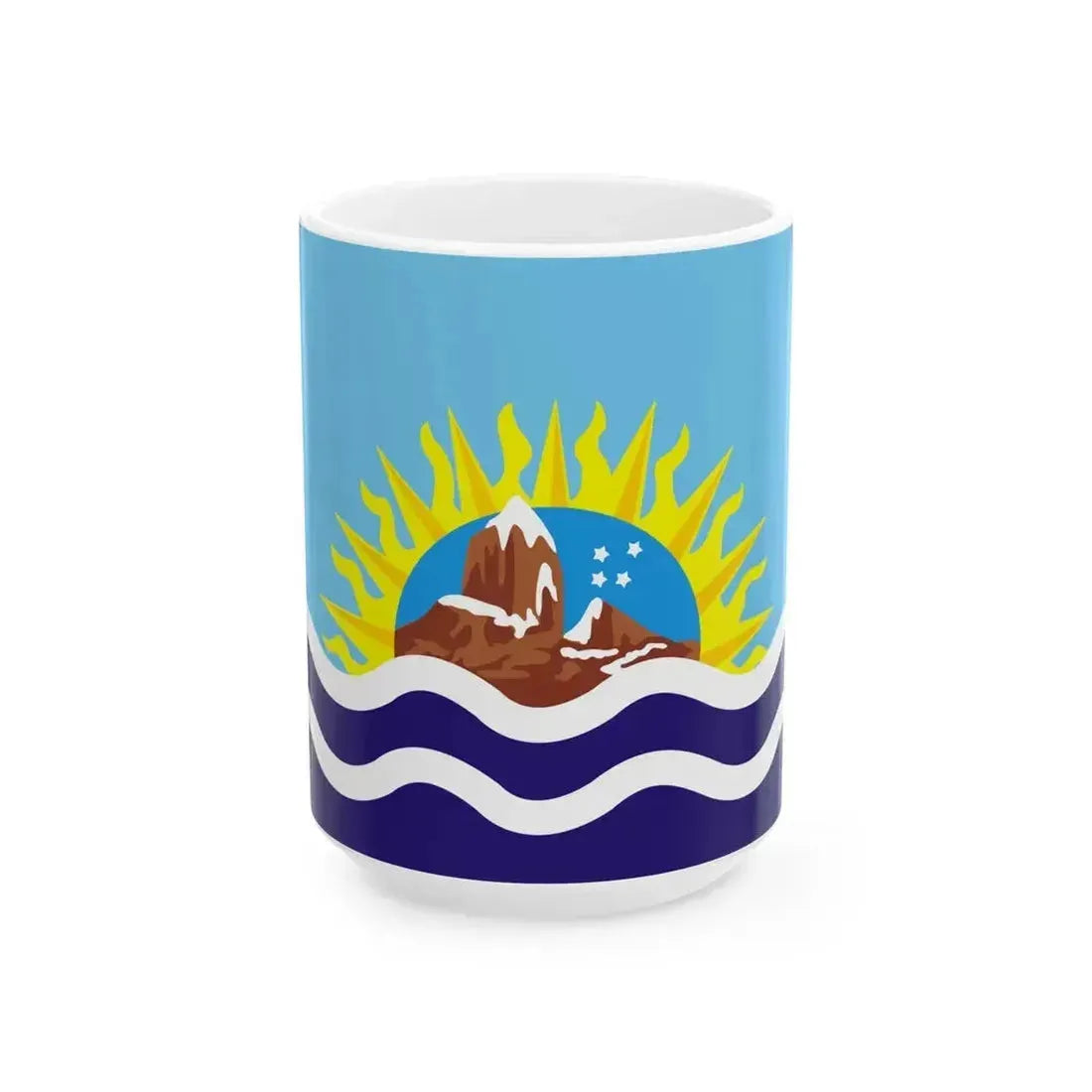 Bandera de la Provincia de Santa Cruz (Argentina) White Coffee Mug 15oz - Go Mug Yourself