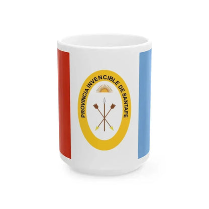 Bandera de la Provincia de Santa Fe (Argentina) White Coffee Mug 15oz - Go Mug Yourself