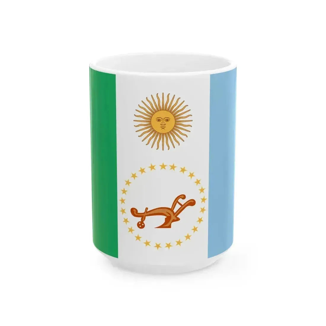 Bandera de la Provincia del Chaco (Argentina) White Coffee Mug 15oz - Go Mug Yourself