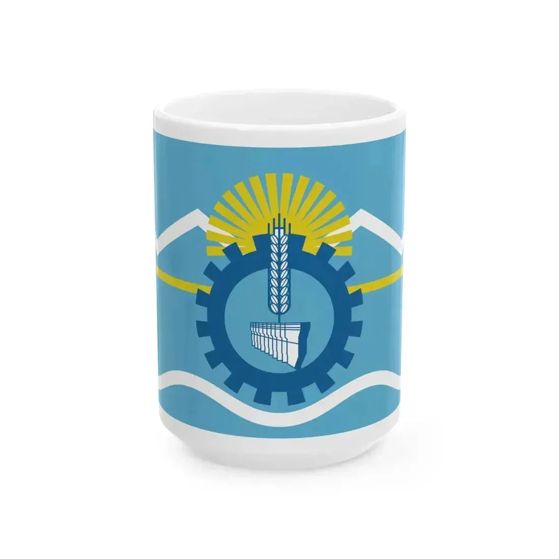 Bandera de la Provincia del Chubut (Argentina) White Coffee Mug 15oz - Go Mug Yourself
