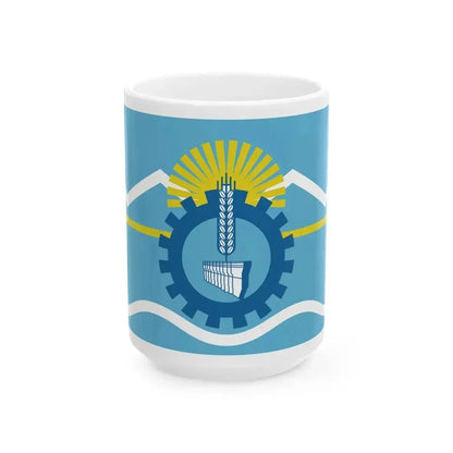 Bandera de la Provincia del Chubut (Argentina) White Coffee Mug 15oz - Go Mug Yourself
