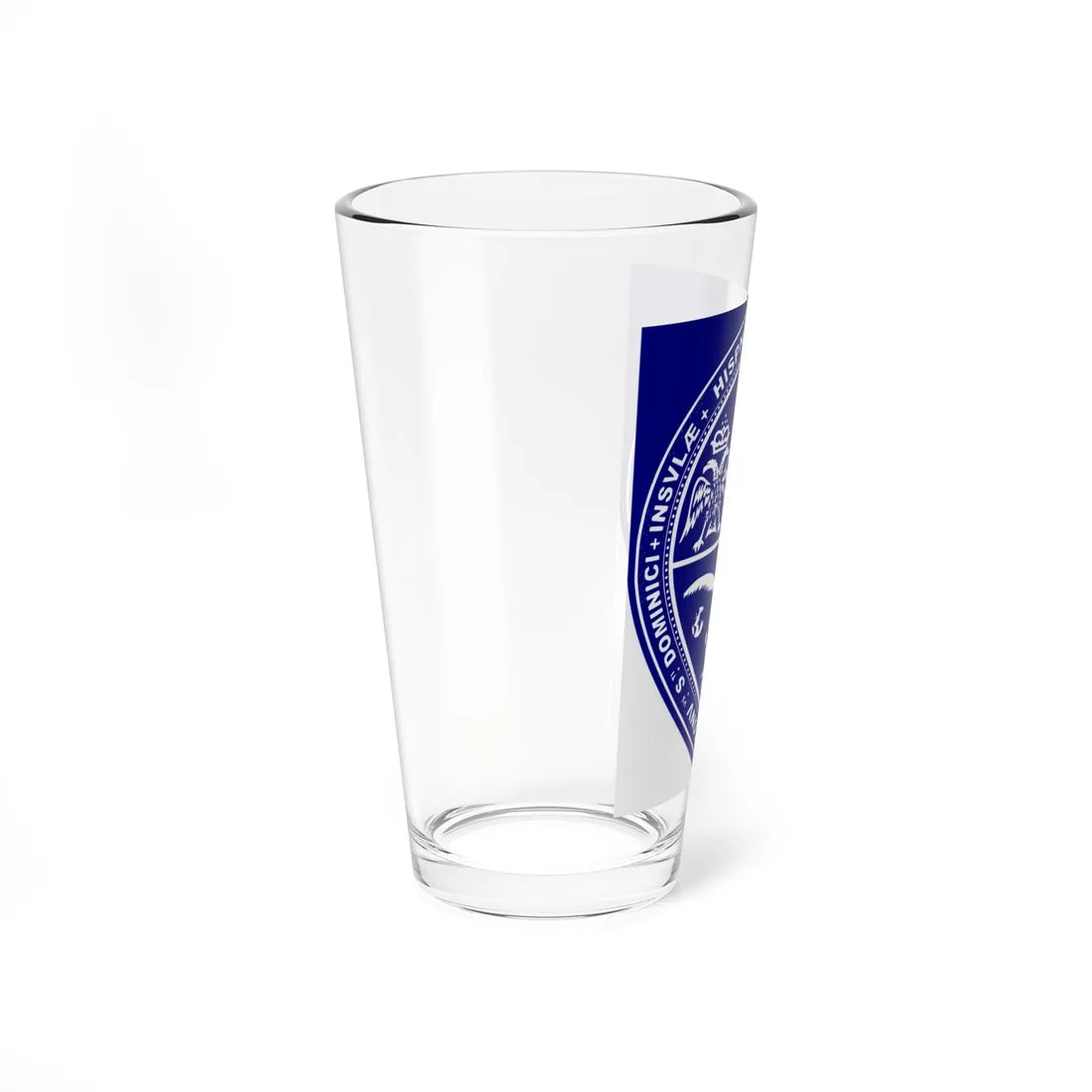 Bandera de la Uasd cropped (Dominica) (Coat of Arms) Pint Glass 16oz - Go Mug Yourself