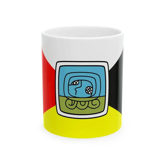 Bandera de los Pueblos Guatemala square (Guatemala) White Coffee Mug 11oz - Go Mug Yourself