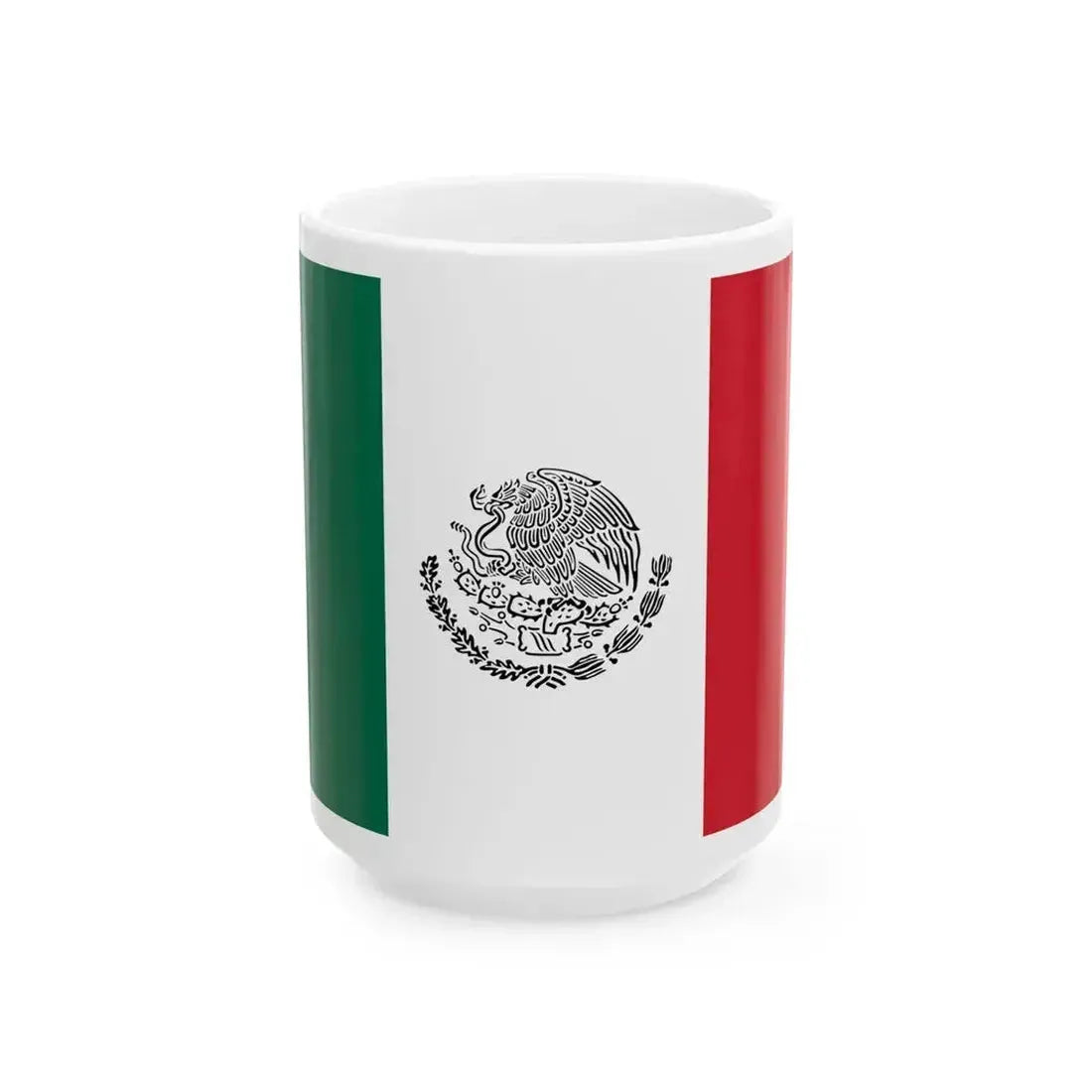 Bandera de Mexico uso civil (Mexico) White Coffee Mug 15oz - Go Mug Yourself