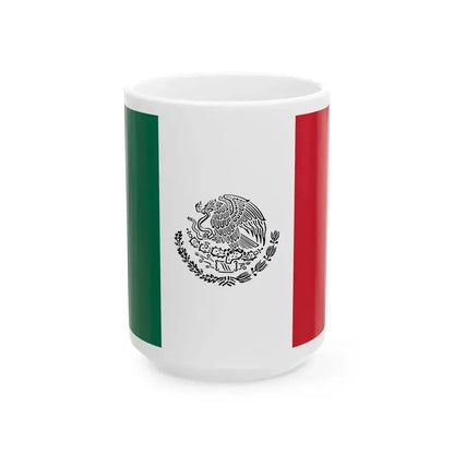 Bandera de Mexico uso civil (Mexico) White Coffee Mug 15oz - Go Mug Yourself