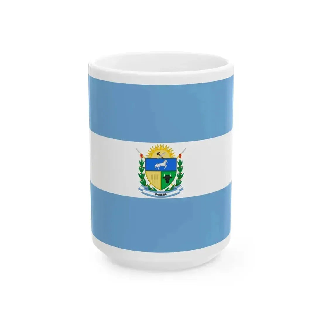 Bandera de Parera La Pampa (Argentina) White Coffee Mug 15oz - Go Mug Yourself