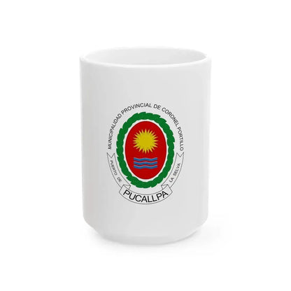 Bandera de Pucallpa (Peru) White Coffee Mug 15oz - Go Mug Yourself