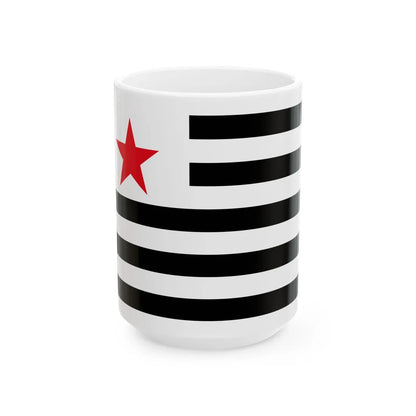 Bandera de Strollad Kommunaur Breizh (Belgium) White Coffee Mug 15oz - Go Mug Yourself