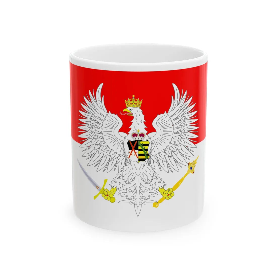 Bandera del Castillo de Wawel Sajonia-Polonia (Poland) White Coffee Mug 11oz - Go Mug Yourself