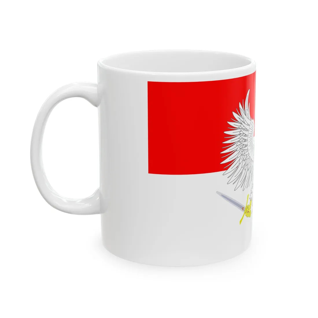 Bandera del Castillo de Wawel Sajonia-Polonia (Poland) White Coffee Mug - Go Mug Yourself