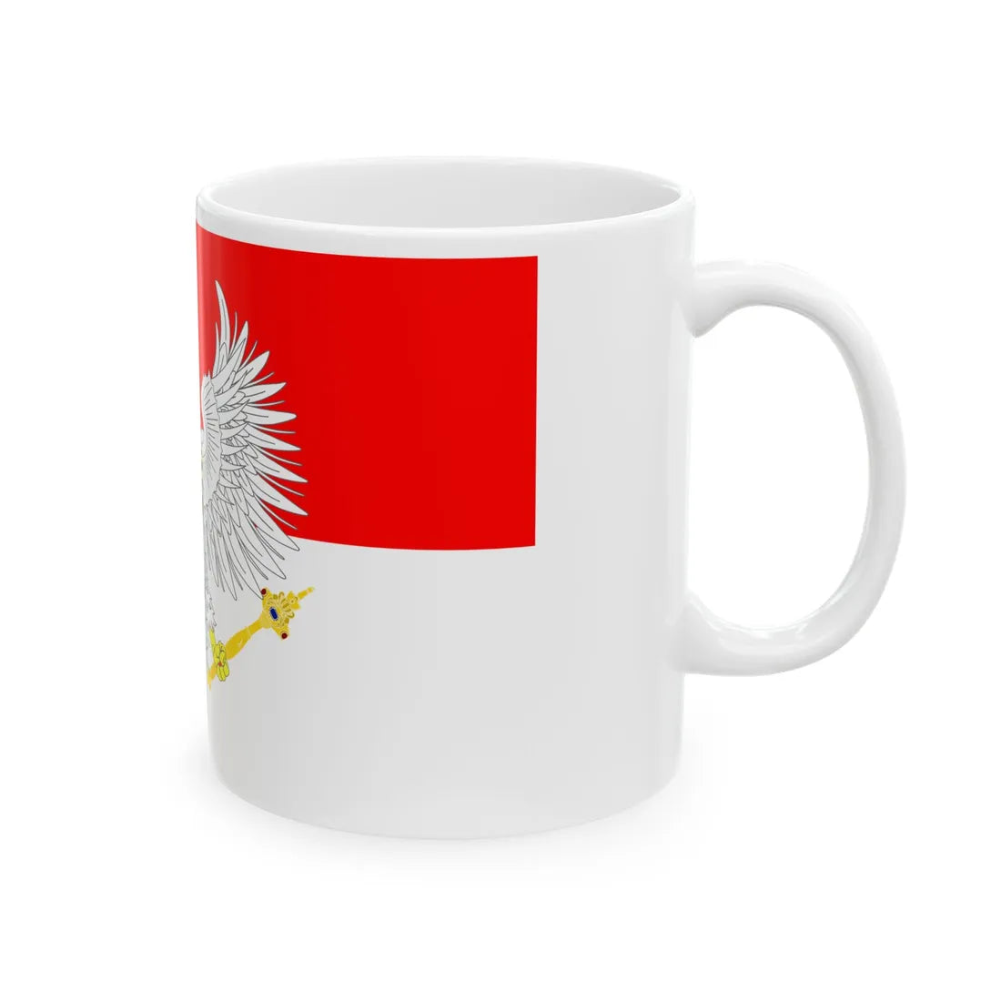 Bandera del Castillo de Wawel Sajonia-Polonia (Poland) White Coffee Mug - Go Mug Yourself