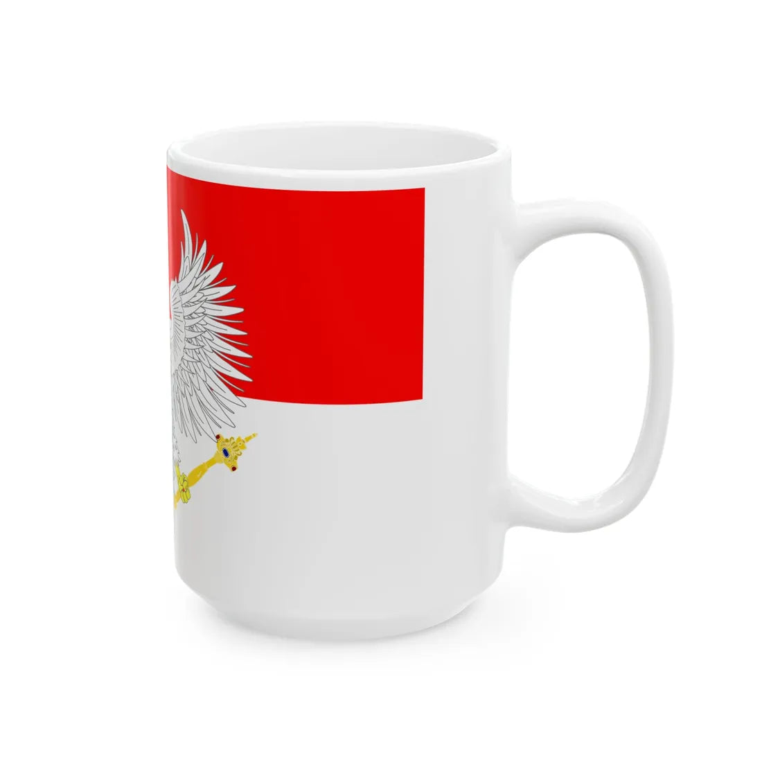 Bandera del Castillo de Wawel Sajonia-Polonia (Poland) White Coffee Mug - Go Mug Yourself