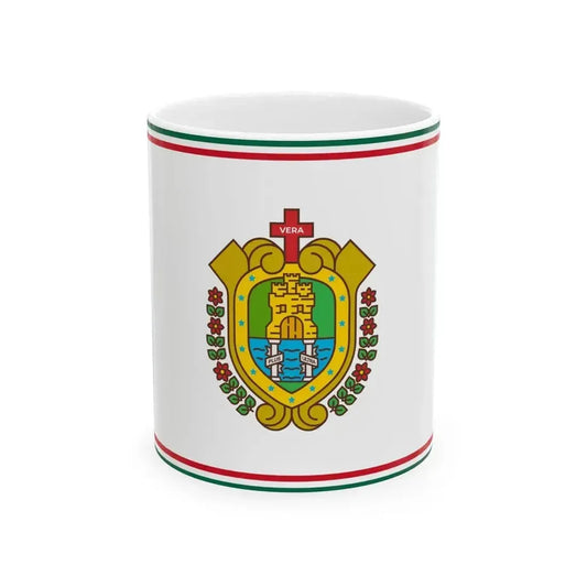 Bandera del Gobierno de Veracruz de Ignacio de la Llave (Mexico) White Coffee Mug 11oz - Go Mug Yourself