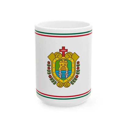 Bandera del Gobierno de Veracruz de Ignacio de la Llave (Mexico) White Coffee Mug 15oz - Go Mug Yourself