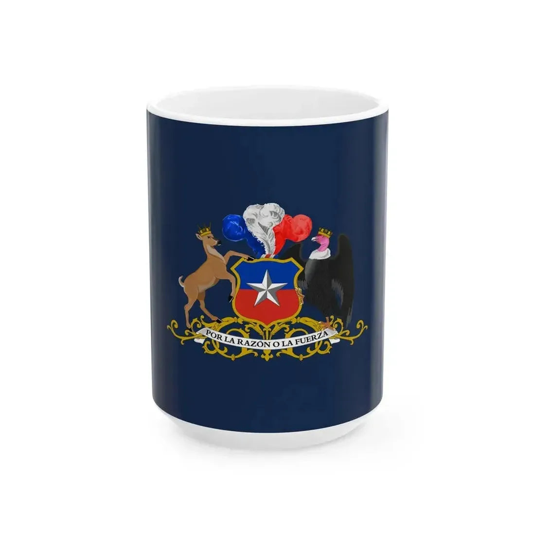 Bandera del ministro de Defensa de Chile (Chile) White Coffee Mug 15oz - Go Mug Yourself