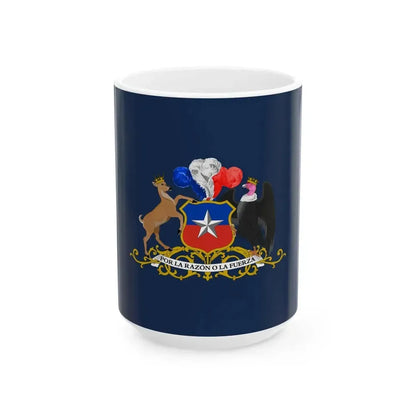 Bandera del ministro de Defensa de Chile (Chile) White Coffee Mug 15oz - Go Mug Yourself