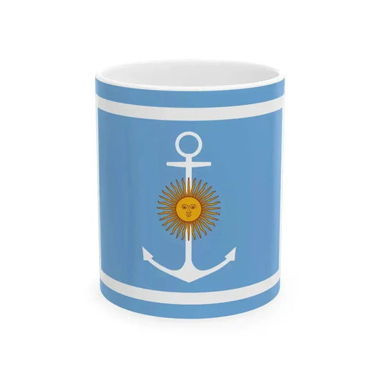 Bandera del ministro de marina de la armada Argentina (Argentina) White Coffee Mug 11oz - Go Mug Yourself