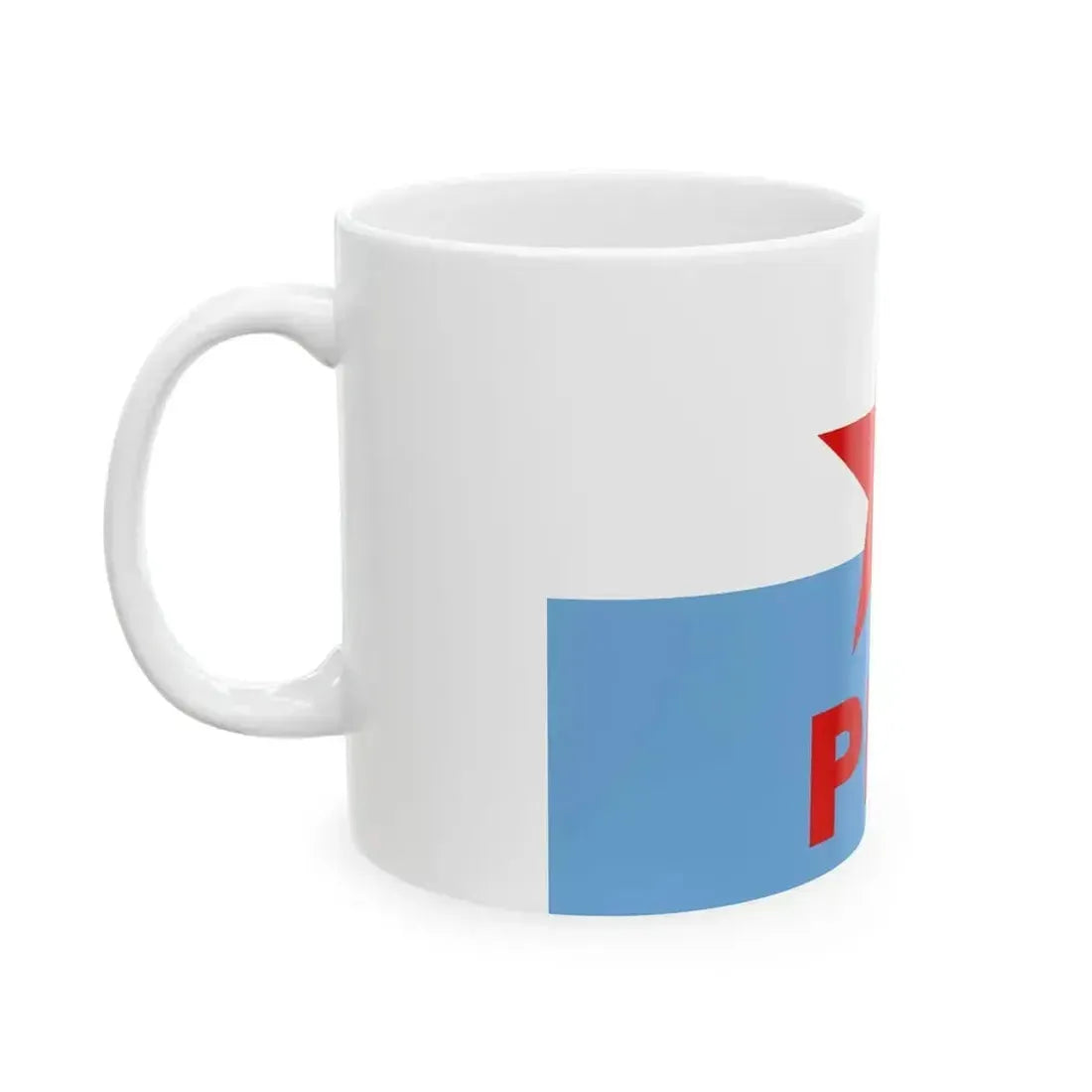Bandera del Partido Revolucionario de los Trabajadores (Argentina) White Coffee Mug - Go Mug Yourself