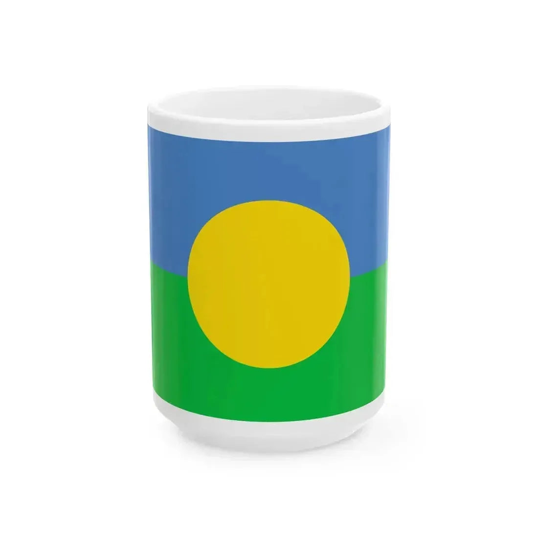 Bandera del pueblo Mbya Guarani de Yyryapu (Argentina) White Coffee Mug 15oz - Go Mug Yourself