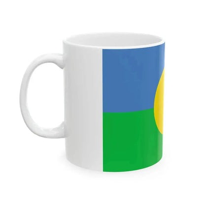 Bandera del pueblo Mbya Guarani de Yyryapu (Argentina) White Coffee Mug - Go Mug Yourself