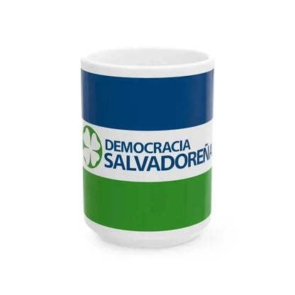 Bandera DS (El Salvador) White Coffee Mug 15oz - Go Mug Yourself