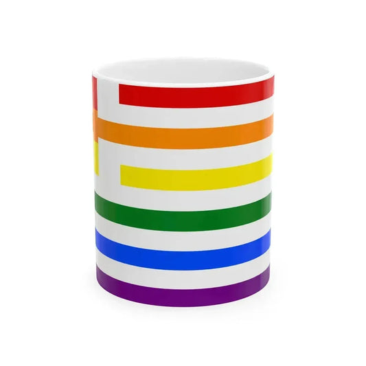 Bandera gay Grecia (Greece) White Coffee Mug 11oz - Go Mug Yourself