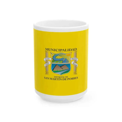Bandera Municipalidad Distrital de San Martin de Porres (Peru) White Coffee Mug 15oz - Go Mug Yourself