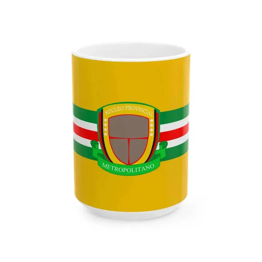 Bandera Nucleo Provincial Desarrollo Metropolitano (Colombia) White Coffee Mug 15oz - Go Mug Yourself