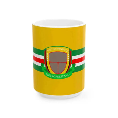 Bandera Nucleo Provincial Desarrollo Metropolitano (Colombia) White Coffee Mug 15oz - Go Mug Yourself