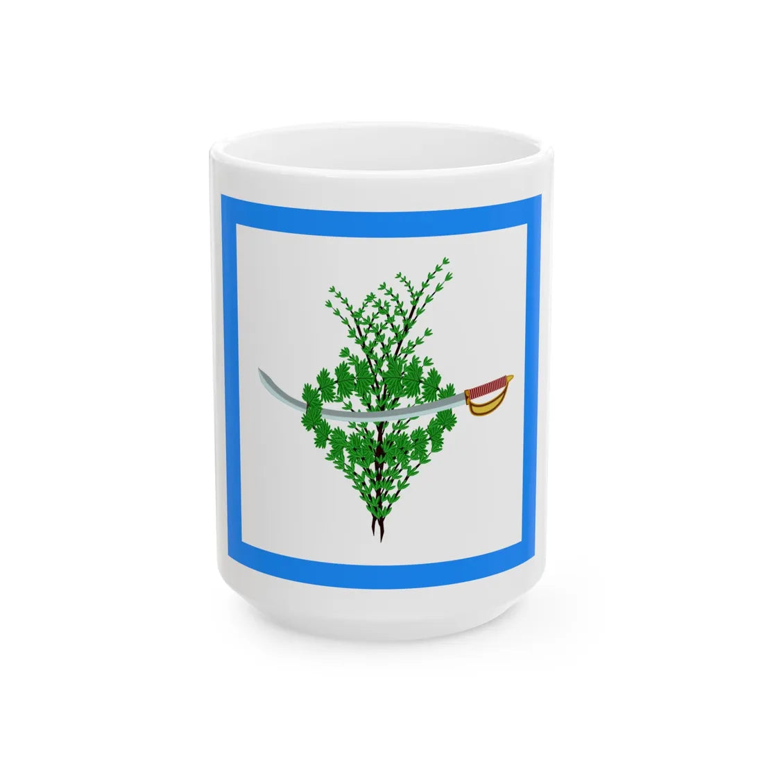 Bandera Parlamentaria de Mexico en 1815 (Mexico) White Coffee Mug 15oz - Go Mug Yourself