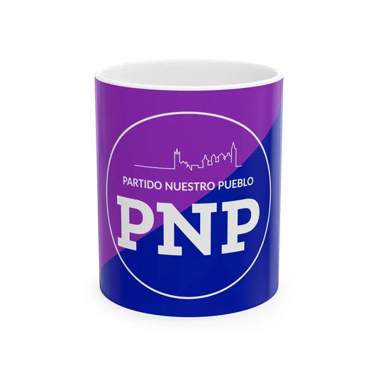 Bandera Partido Nuestro Pueblo Costa Rica (Costa Rica) White Coffee Mug 11oz - Go Mug Yourself