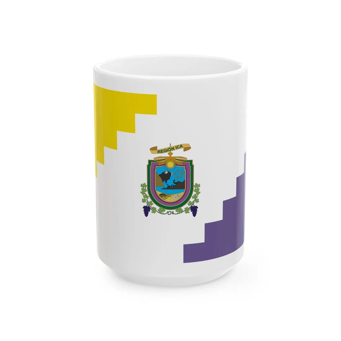 Bandera Region Ica (Peru) White Coffee Mug 15oz - Go Mug Yourself