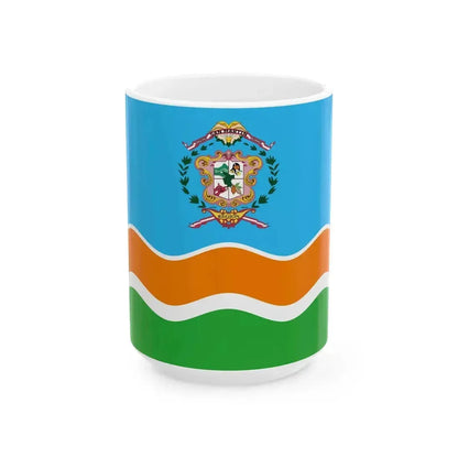 Bandera Region San Martin (Peru) White Coffee Mug 15oz - Go Mug Yourself
