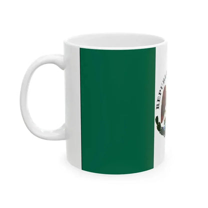 Bandera Republia Restaurada Mexico 1846 a 1879 (Mexico) White Coffee Mug - Go Mug Yourself