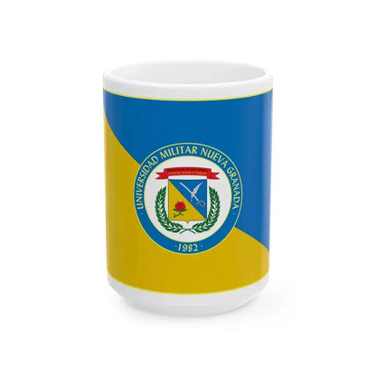 Bandera Universidad Militar Nueva Granada (Colombia) White Coffee Mug 15oz - Go Mug Yourself