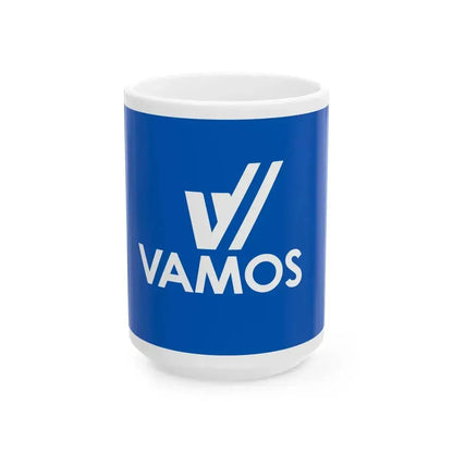 Bandera Vamos (El Salvador) White Coffee Mug 15oz - Go Mug Yourself