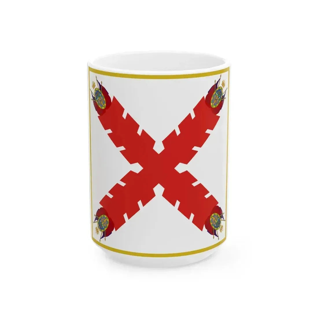 BANDERA VIRREINAL NOVOHISPANA (Mexico) White Coffee Mug 15oz - Go Mug Yourself