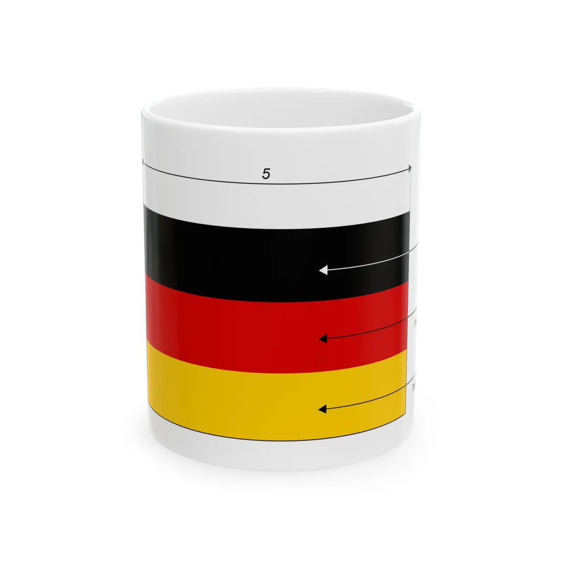 Bandiera della Germania - Dimensioni (Germany) White Coffee Mug 11oz - Go Mug Yourself