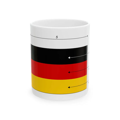 Bandiera della Germania - Dimensioni (Germany) White Coffee Mug 11oz - Go Mug Yourself