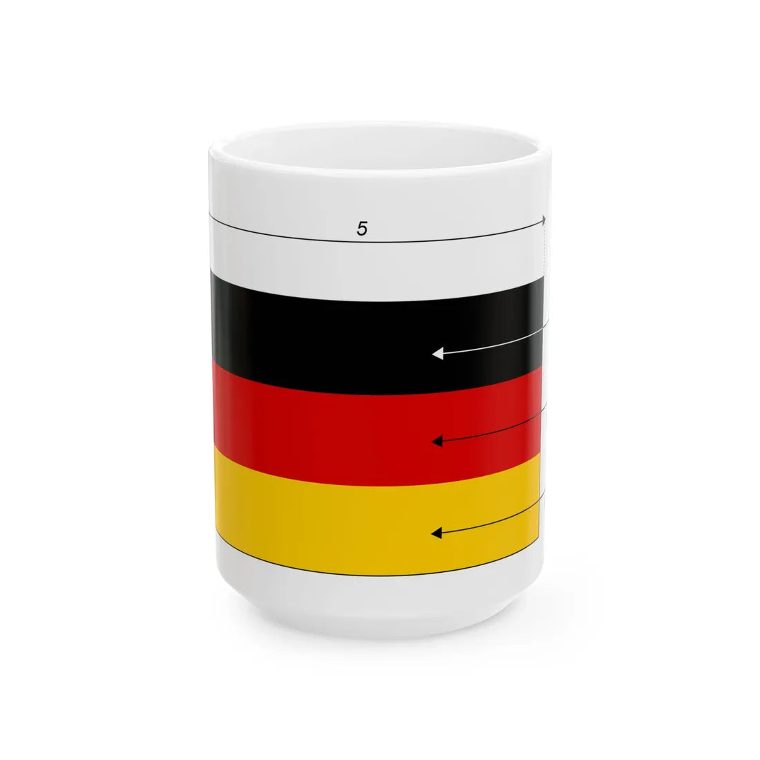 Bandiera della Germania - Dimensioni (Germany) White Coffee Mug 15oz - Go Mug Yourself