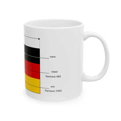 Bandiera della Germania - Dimensioni (Germany) White Coffee Mug - Go Mug Yourself