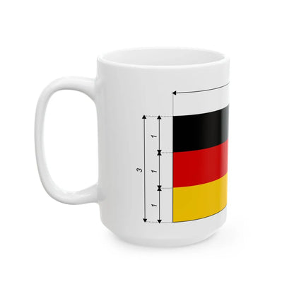 Bandiera della Germania - Dimensioni (Germany) White Coffee Mug - Go Mug Yourself
