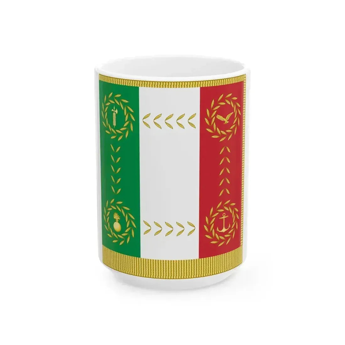 Bandiera di combattimento per le Forze Armate della Repubblica Sociale Italiana (Italy) White Coffee Mug 15oz - Go Mug Yourself