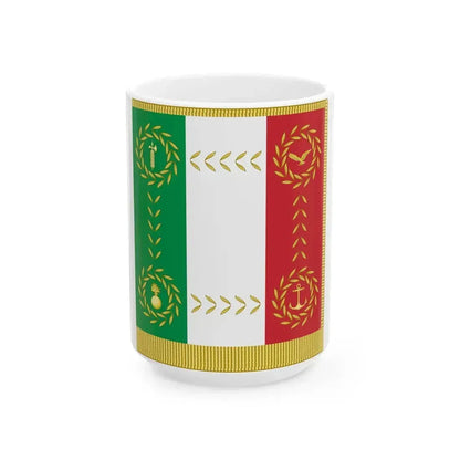 Bandiera di combattimento per le Forze Armate della Repubblica Sociale Italiana (Italy) White Coffee Mug 15oz - Go Mug Yourself