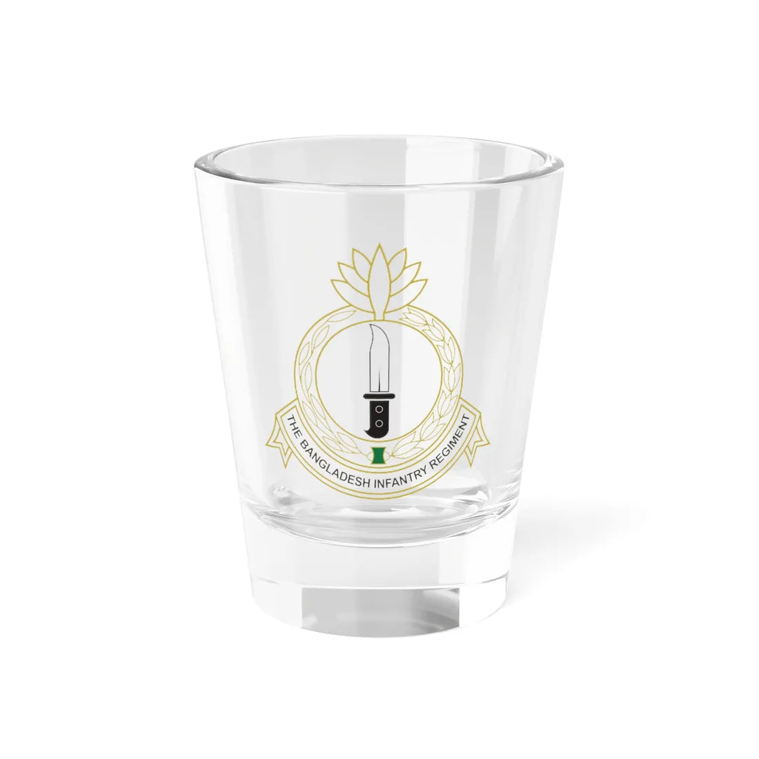 Bangladesh Infantry Regiment Insignia (Bangladesh) (Coat of Arms) Shot Glass 1.5oz 1.5oz - Go Mug Yourself